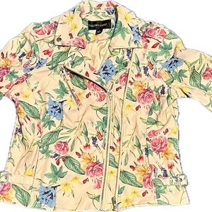 Vintage Colleen Lopez Floral Moto Jacket